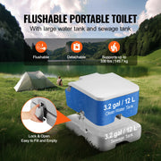 Load image into Gallery viewer, Portable Toilet for Camping Porta Potty Push-Button Pressurized Flush Commode Leak-proof and Odourless Portable Toilet
