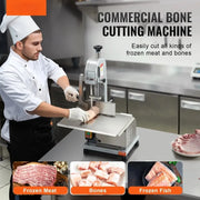 Bild in Galerie-Viewer laden, Amocart 650W 1100W 1800W Commercial Electric Meat Bandsaw Stainless Steel Countertop Bon-e Sawing Machine for Rib Pork Beef
