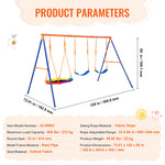 Amocart Swing Sets for Backyard 600lbs Capacity Swing Set with 1 Saucer Swing Seat 2 Belt Swing Seats Swingset Outdoor for Kids