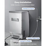 Amocart 80lbs-440lbs/24H Commercial Ice Maker Machine Stainless Steel Ice Maker with LED Display & Self-Cleaning for Bar Home