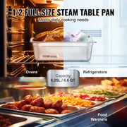 Load image into Gallery viewer, SucceBuy 8 Pack Hotel Pans 1/2 Size Anti-Jam with Lid 0.8mm Thick  4-In Deep Catering Storage Food Pan for Industrial&amp;Scientific - AMOCART
