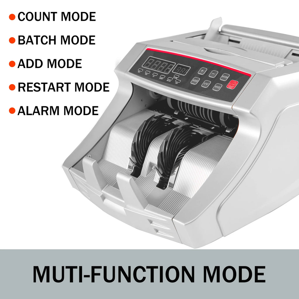 SucceBuy 1000Pcs/Min Money Counter Business Cash Register Euros Bills Fake Banknote Detector by UV & MG Function for Banks Shops
