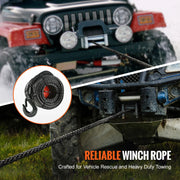 Load image into Gallery viewer, Amocart 8350/10000 lbs Synthetic Winch Rope 50ft Line String Cable Rope with Forged Winch Hook for ATV Car Outdoor Accessories

