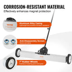 Amocart Rolling Magnetic Sweeper with Wheels Push-Type Magnetic Pick Up Sweeper Large Magnet Pickup Lawn Telescoping Sweeper