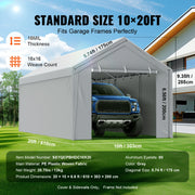 Load image into Gallery viewer, SucceBuy Carport Replacement Canopy Cover Garage Top Tent Shelter Tarp Heavy-Duty Waterproof &amp; UV Protected （Frame Not Include）
