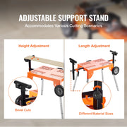Bild in Galerie-Viewer laden, SucceBuy Miter Saw Stand with Tabletop and Wheels 330lbs Steel Collapsible Rolling Stand for Miter Saw Adjustable Height  Length
