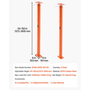 Load image into Gallery viewer, SucceBuy 2Pack 11200LBS House Floor Jacks 54-150in Height Adjustable Support Beam Basement Jack Post Pole for Leveling Temporary
