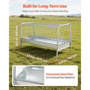 Load image into Gallery viewer, SucceBuy Livestock Hay Feeder 2 in 1 80-Gal Capacity 57.9" Long Goat Pasture Feeding Deeper Feeding Pan for Sheep Sheds Farms - AMOCART
