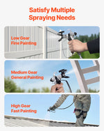 SucceBuy Stand Airless Paint Sprayer, 650W High Efficiency Airless Sprayer, 3000PSI Electric Paint Sprayer Machine Extension Rod