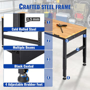 Load image into Gallery viewer, Amocart 2000 lbs Adjustable Garage Workbench 48/61" L x 20" W Work Table with 28.3"-38.1" Height &amp; Hardwood Top for Office Home
