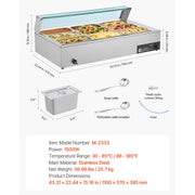 Load image into Gallery viewer, SucceBuy Commercial Food Warmer Electric Stainless Steel Steam Food Warmer Countertop Buffet Bain Marie with Soup for Catering - AMOCART
