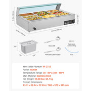 Load image into Gallery viewer, Amocart Commercial Food Warmer Electric Stainless Steel Steam Food Warmer Countertop Buffet Bain Marie with Soup for Catering
