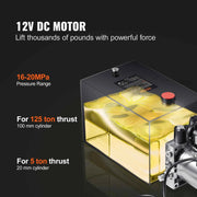 Charger l'image dans la visionneuse de galerie, SucceBuy Pompe hydraulique 4/10/20 Quarts Groupe hydraulique Simple effet Pompe de benne basculante Pompe hydraulique DC 12V pour lève-voiture
