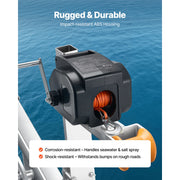 Load image into Gallery viewer, Amocart 2000lbs Electric Boat Winch 12V DC 300W with Wired Remote Control Hand Crank Reversible Electric Trailer Winch for Boat
