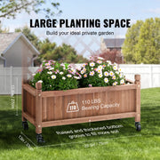 Bild in Galerie-Viewer laden, Amocart Wood Planter with Trellis  Outdoor Raised Garden Bed with Drainage Holesfor Vine Climbing Plants Flowers in Garden
