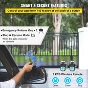 Load image into Gallery viewer, SucceBuy Electric Sliding Gate Opener with 2 Remote Controls Gate Operator Hardware Heavy Duty Track Driveway Motor for Security
