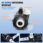 Amocart 2 Speed SPA Pump 48/56-Frame AC110-120V SPA Pump 1.5HP/3HP/4HP High Speed 2'' Port 90° Rotational Interface for Hot Tub