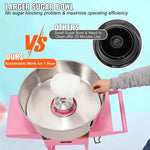 Amocart Electric Cotton Candy Machine with Cart 1000W Commercial Floss Maker with Stainless Steel Bowl Sugar Scoop