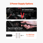 Amocart Electric Car Jack, 5T Electric Scissor Jack with Built-In Inflator 12V Tire Changer with  LED Light for Sedan SUV Truck
