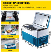 Load image into Gallery viewer, SucceBuy 20L 22L 35L 45L 55L Car Refrigerator Mini Fridge Freezer Portable Compressor Cooler 12/24V DC 110-240V Ice Box
