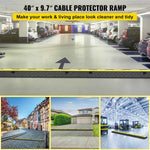 Amocart Cable Protector Ramp Wire Cable Cover Cord Guard 2 Channels Rubber + PVC 11000LBS Speed Bump Parking Driveway Traffic
