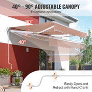 Load image into Gallery viewer, SucceBuy Manual Retractable Awning Outdoor  Retractable Sun Shade Water-Resistant Polyester Patio Door Window for Backyard - AMOCART
