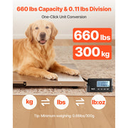 Load image into Gallery viewer, SucceBuy 0.1lbs Accuracy 660lbs Digital Shipping Scale with LCD Display Hold/Tare Function &amp; AC/DC Power Supply Fit for Packages - AMOCART
