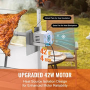 Load image into Gallery viewer, Amocart 35inch Rotisserie Grill Electric Motor Charcoal Spit Grill Stainless Steel Roaster w/Lockable Wheels for Camping
