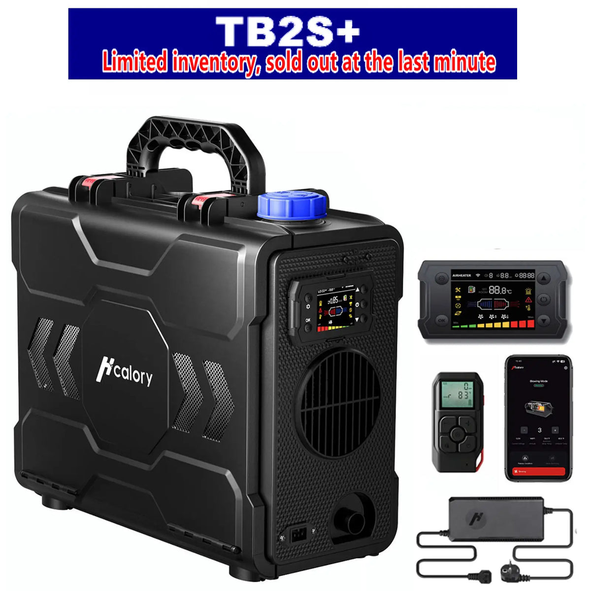 Hcalory TB2S+ 8KW Diesel Heater 6L Toolbox 2S Plus Portable Diesel Air Heater All in One 110/12/24V with App Control, Automatic Start and Stop Altitude Mode Functions for RV Garage Camper Fishing Amocart