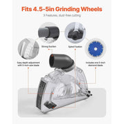 Load image into Gallery viewer, Amocart Cutting Dust Shroud for Angle Grinders Universal 4-5 in Angle with 6 Clamping Washers &amp; 5 in Diamond Grinding Cup Wheel
