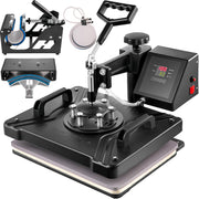 Load image into Gallery viewer, SucceBuy Combo Heat Press Machine 5/6/8 in 1 30*38CM 38*38CM Muntifunctional Sublimation Printer Transfer Mug Hat Plate T-Shirt
