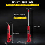 Amocart Hydraulic/Pneumatic Long Ram Jack 8 Tons/17363 lbs Capacity with Single Piston Pump & Clevis Base Manual Cherry Picker