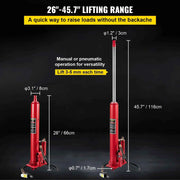 Bild in Galerie-Viewer laden, SucceBuy Hydraulic/Pneumatic Long Ram Jack 8 Tons/17363 lbs Capacity with Single Piston Pump &amp; Clevis Base Manual Cherry Picker
