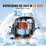 Amocart Commercial Ice Maker 400LBS/24H Ice Making Machine w/ 330.7LBS Large Storage Bin Auto Self-Cleaning Ice Maker Machine