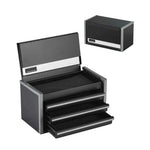 Amocart 8.6in 3 Drawers Metal Tool Box Portable Tools Chest with Feet Pads & Ball Bearing Powder Coated Tool Storage for Garage