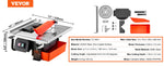 Amocart Wet Tile Saw 7-inch 65Mn Steel Blade 3500 RPM Induction Motor Tile Cutter Wet Saw Water Reservoir 0-45 Degrees Angle