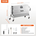 SucceBuy Rotisserie Grill with Hooded Cover BBQ Whole Pig Lamb Goat Charcoal Spit Grill Electric Stainless Steel Roaster