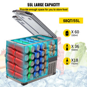 Load image into Gallery viewer, SucceBuy 20L 22L 35L 45L 55L Car Refrigerator Mini Fridge Freezer Portable Compressor Cooler 12/24V DC 110-240V Ice Box - AMOCART
