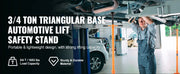 Load image into Gallery viewer, Amocart Underhoist Stand 3/4 Ton Capacity Pole Jack, Lifting from 43.3" to 70.9" Triangular Base Two Wheels Automotive Support
