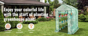 Charger l'image dans la visionneuse de galerie, SucceBuy Serre de Jardin 1,4x1,4x2m avec Étagères, Couverture en PE Haute Résistance et Porte Zippée Idéale pour la Plantation et le Rangement
