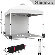 Load image into Gallery viewer, 10x10FT Pop Up Gazebos Canopy Tent with Removable Sidewall, One-Push Instant Setup Outdoor Canopy Shelter with Vented Roof, Roller Bag &amp; Sandbags for Beach Camping Market
