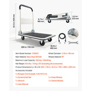 Load image into Gallery viewer, SucceBuy 330/660 lbs Foldable Push Cart Dolly with Swivel Wheels Moving Platform Truck Push Handle Flatbed Cart for Easy Storage - AMOCART
