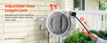 Amocart Retractable Garden Hose Reel Wall Mounted Hose Reel Heavy Duty Garden Hose Reel with 9Pattern Nozzle 180°Swivel Bracket