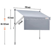 Load image into Gallery viewer, SucceBuy Manual Retractable Awning Outdoor  Retractable Sun Shade Water-Resistant Polyester Patio Door Window for Backyard - AMOCART
