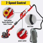 Amocart Drywall Sander 850W Variable Speed 800-1750RPM Electric Drywall Sander Foldable Sheetrock Sander with Handle Vacuum Bag