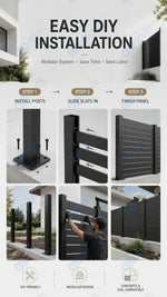 Modern Rustproof Aluminum Fence Slat Fence Panel Powder Coated Privacy Fence For Outdoor Yard Easy Installation Durable Design