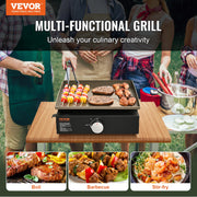 Load image into Gallery viewer, Amocart 18/24inch Propane Gas Tabletop Griddle with Hot-rolled Plate Carbon Steel  Portable Table Top Griddle Grill for Camping
