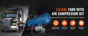 Charger l'image dans la visionneuse de galerie, Amocart 12V Air Compressor with Tank 1.6 Gallon/6 L 120 psi Onboard Air Compressor System for Train Air Horns Inflating Tires
