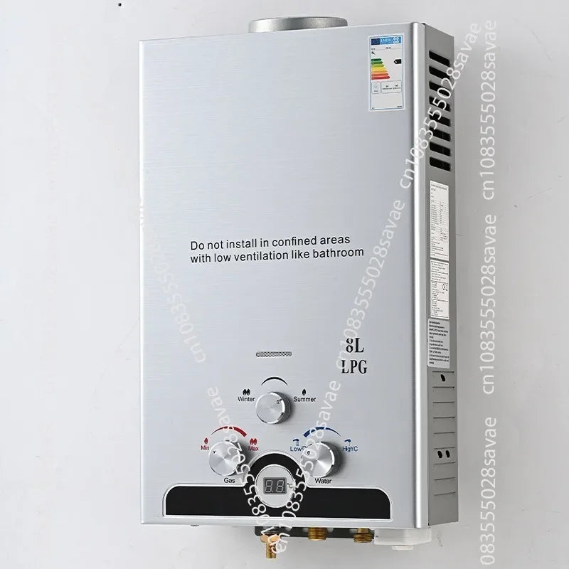 Gas Water Heater Bathroom Universal Natural Gas Water Heater Instant Heating Household 6L/8L/10L/12L