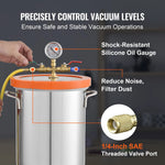Amocart 3 Gallon / 5 Gallon Vacuum Chamber, Upgraded Tempered Glass Lid Vacuum Degassing Chamber, 304 Stainless Steel Chamber, for Stabilizing Wood, Resin Degassing, Silicone Degassing and Plaster Degassing